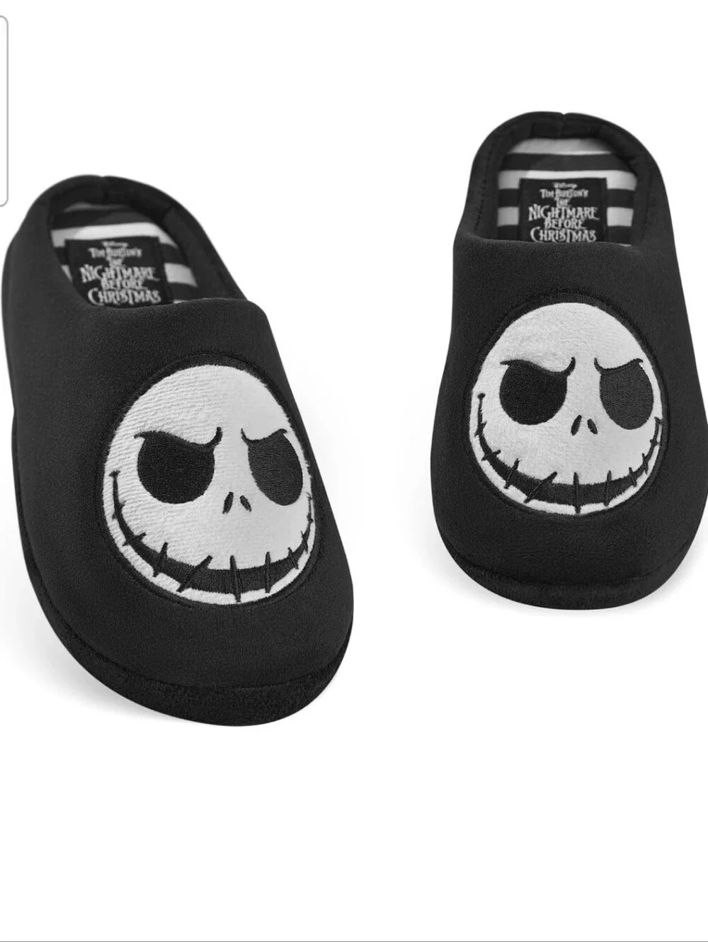 Disney Black Jack Skellington Kids Mule Slippers. Size 3/4